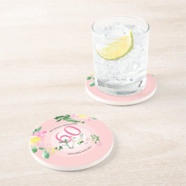 Posavasos Verano Tropical De Color Floral Rosa