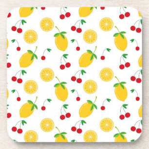 Posavasos Verano vibrante con cítricos y cerezas