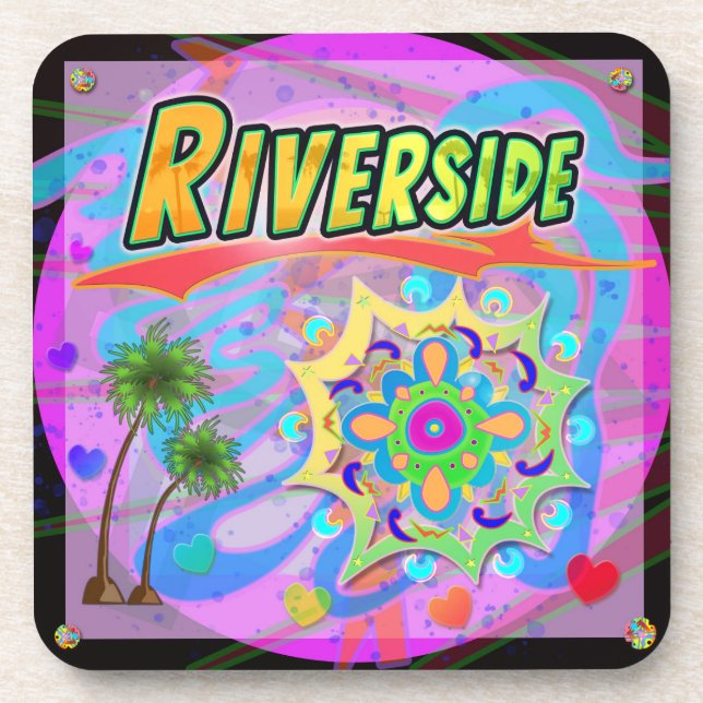 Posavasos Verdadera Costura De Progreso De Riverside (Frente)