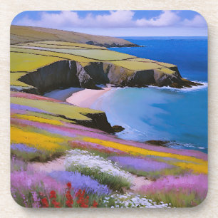 Posavasos Verdant Cliffs y Azure Waves