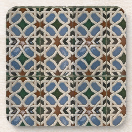 Posavasos Verde azul del mosaico mediterráneo