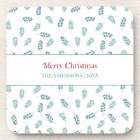 Verde azulada Mistletoe Feliz Navidad