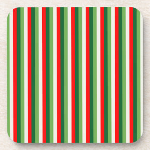 Posavasos Verde, blanco de estrella y rojo trébol a rayas fi