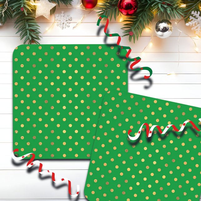 Posavasos Verde con puntos Purpurinas de oro (Subido por el creador)