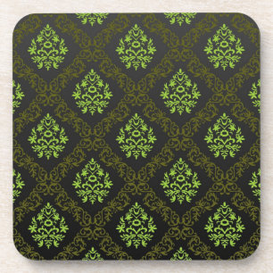Posavasos Verde floral del papel pintado
