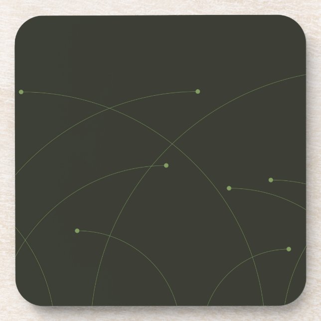 Posavasos Verde, sencillo, elegante, moderno y abstracto (Frente)