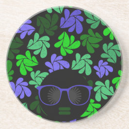 Posavasos Verde y azul de la diva africana