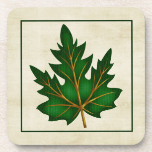 Posavasos Verdes 1 Leaf Temporada De Caída Temática Cork Coa