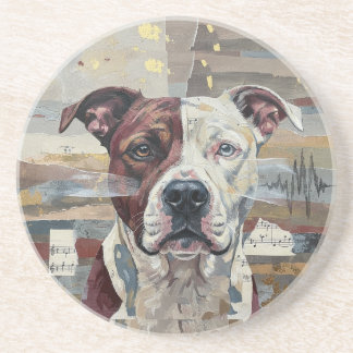 Posavasos Versión 1 de Pitbull de Arte Abstracto