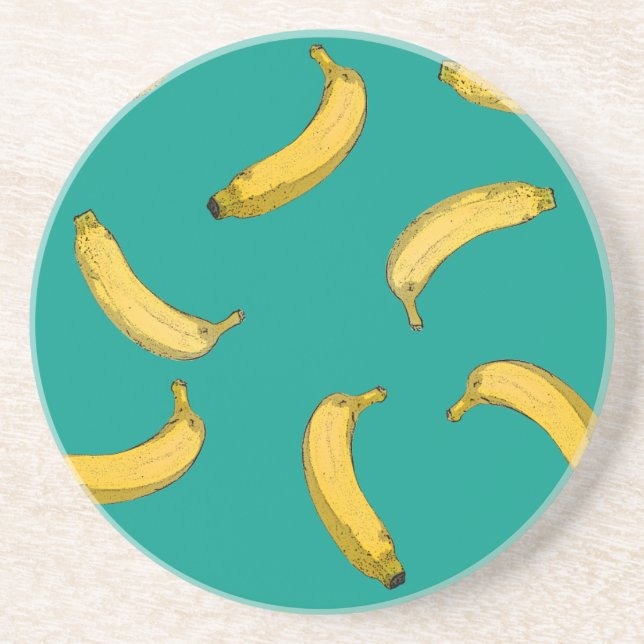 Posavasos Versión de esbozo de patrón de banana (Frente)