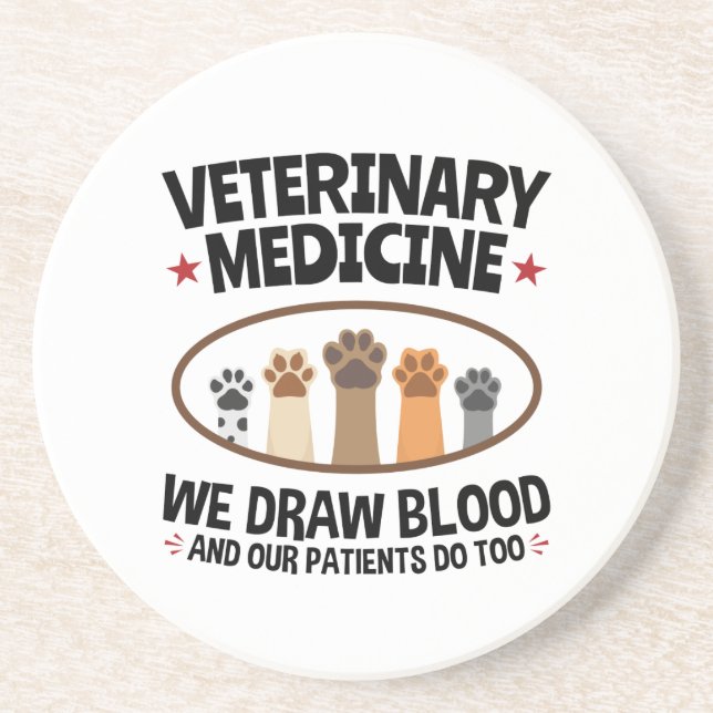 Posavasos Vet Tech Veterinaria Funny Dibuja Cita De Sangre (Frente)