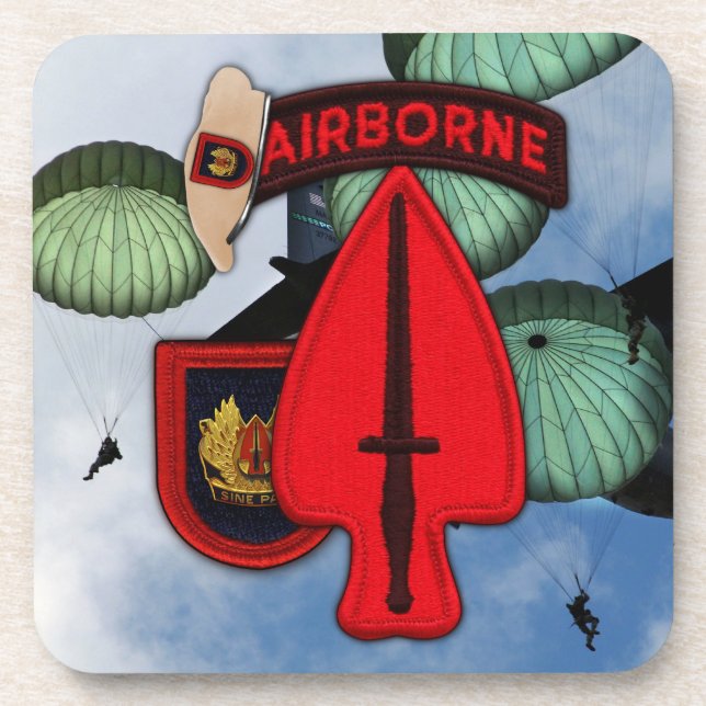 Posavasos Veteranos de la USASOC SOC Especial Ops Fort Bragg (Frente)