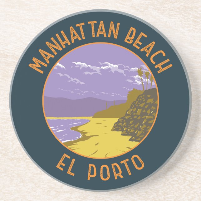Posavasos Viaje de arte de Manhattan Beach California (Frente)