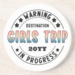 Posavasos Viaje de Chicas Personalizado en Progreso Gradient