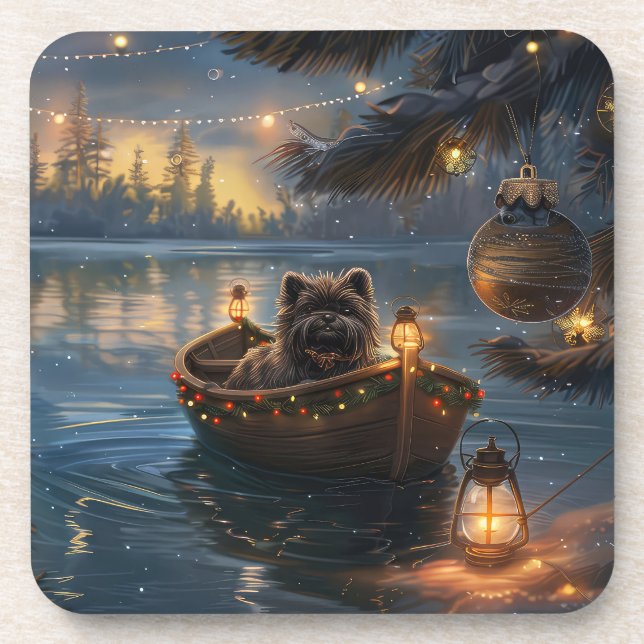 Posavasos Viaje de los Navidades festivos Affenpinscher (Frente)