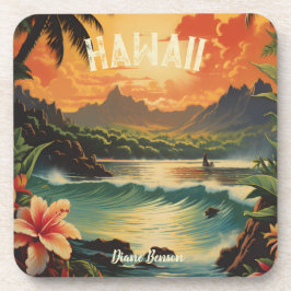 Posavasos Viaje de playa tropical de Hawái