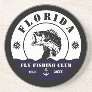 Posavasos Viaje del Club de Pesca con Mosca Pescador de camp
