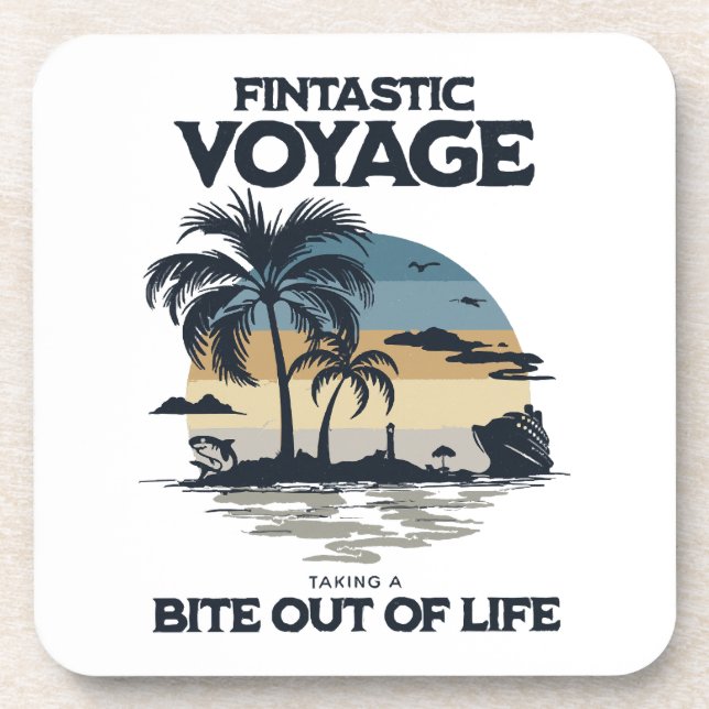 Posavasos Viaje Fintástico Tomando un Bocado de la Vida (Frente)