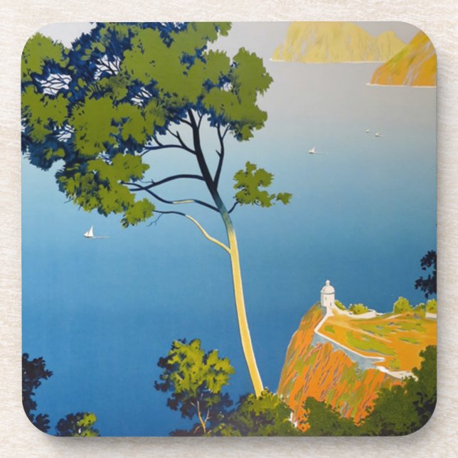 Posavasos Viaje francés vintage de Baleares (Frente)