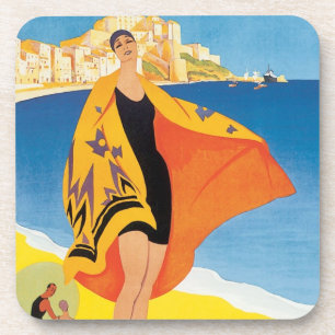 Posavasos Viajes Vintage, Vacaciones en la Playa de Calvi, C