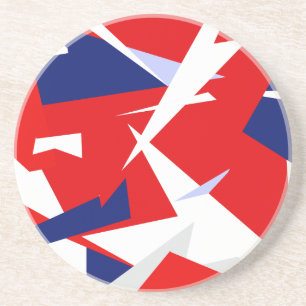 Posavasos Vibes positivas de color rojo azul blanco