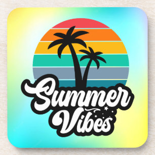 Posavasos Vibraciones de Verano con Diseño de Palmeras