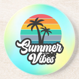 Posavasos Vibraciones de Verano con Diseño de Palmeras
