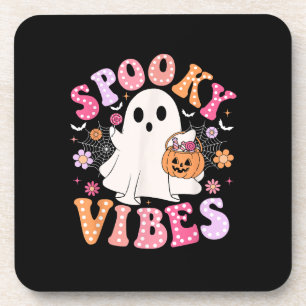 Posavasos Vibraciones espeluznantes Fantasma Retro Groovy Ha