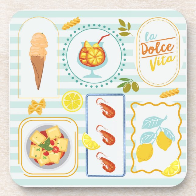Posavasos Vibraciones Mediterráneas de Verano (Frente)