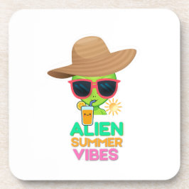 Posavasos Vibraciones Retro de Verano de Playa Alien