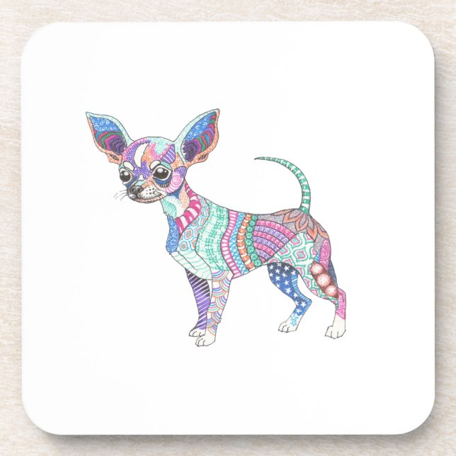 Posavasos Vibrant Chihuahua Hard Plastic coaster (Frente)