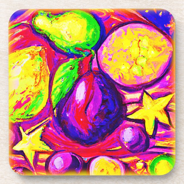 Posavasos Vibrant Fruits and Stars. Buy Now (Frente)