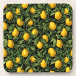 Posavasos Vibrant Lemon Citrus Tree Pattern