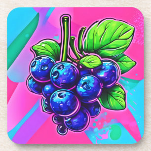 Posavasos Vibrante Artes de Blueberry