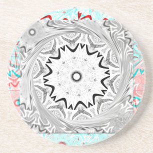 Posavasos Vibrante cultura africana: Una fusión rosa y cian