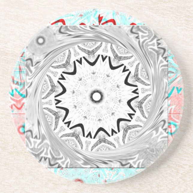 Posavasos Vibrante cultura africana: Una fusión rosa y cian (Frente)