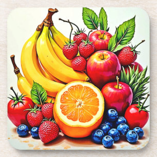 Posavasos Vibrante Diseño De Delight De Fruta Fresca