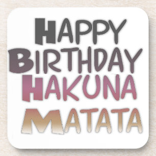 Posavasos Vibrante Feliz Cumpleaños Hakuna Matata Diseño