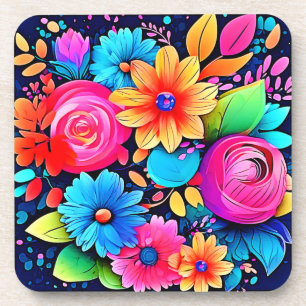 Posavasos Vibrante Floral Bliss Art