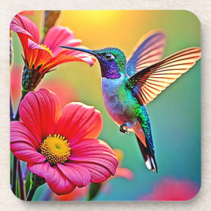Posavasos Vibrante Hummingbird en el diseño de Sunset