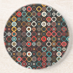 Posavasos Vibrante montaña de círculo retro - Diseño de Moda
