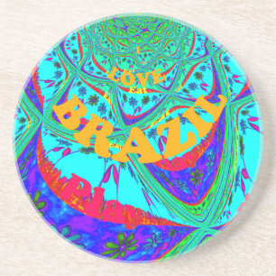 Posavasos Vibrante patrón floral: tributo brasileño come amo