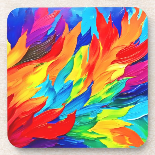 Posavasos Vibrante pintura abstracta de expresionismo (Frente)