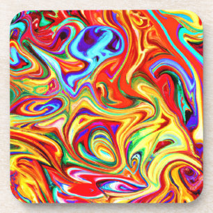 Posavasos Vibrante pintura de motivos coloridos