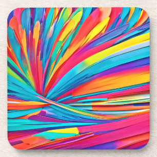 Posavasos Vibrante ráfaga de color abstracto