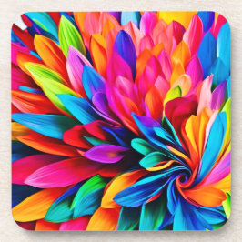 Posavasos Vibrante resumen de la flor arcoiris