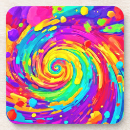 Posavasos Vibrante Spiral Splash Colores Arte
