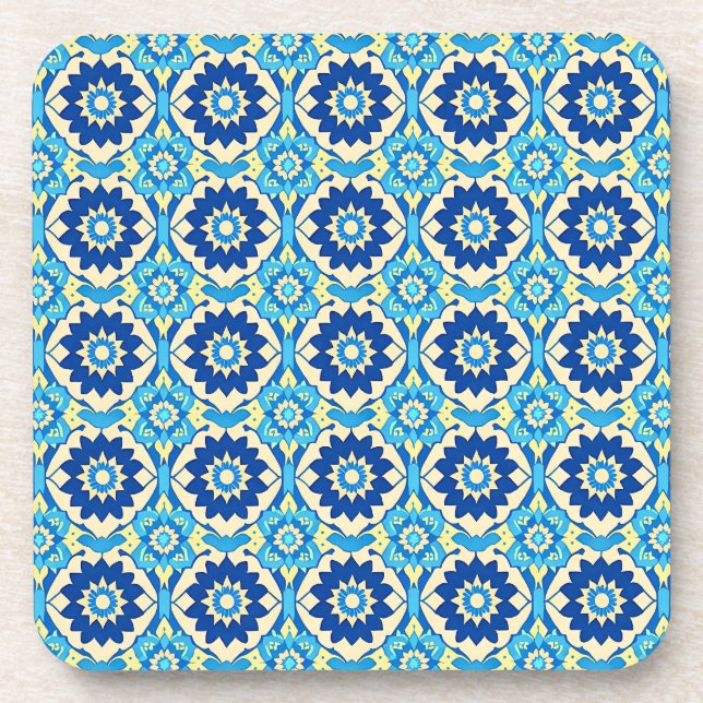 Posavasos Vibrantes Casas de Patrón Floral Boho - Conjunto d (Frente)