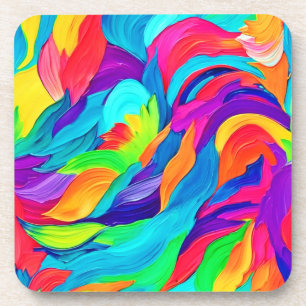 Posavasos Vibrantes nubes arco iris Resumen arte