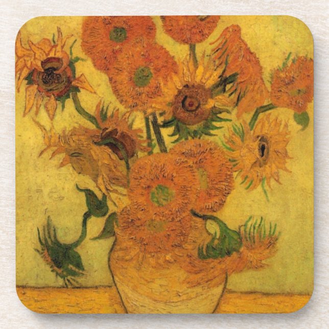 Posavasos Vicente van Gogh Vase de Vida Fija con 15 girasole (Frente)